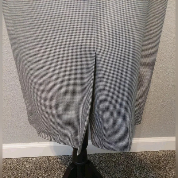 Vintage Houndstooth skirt suit Button Accent Lined 12 90s Y2K Academia Retro - Picture 8 of 9